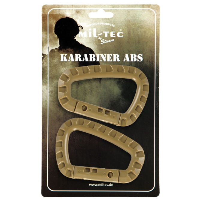 Karabińczyki Mil-Tec ABS Carabiners Set - Coyote (15921005)