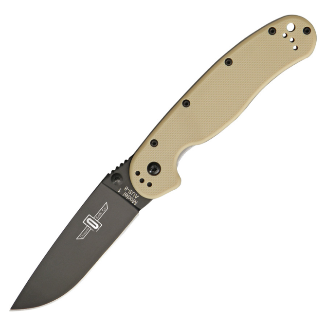 Nóż Ontario RAT-1 Folder Desert Tan Black Plain - 8846DT