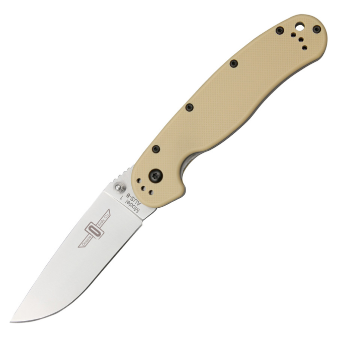 Nóż Ontario RAT-1 Folder Desert Tan Silver Plain - 8848DT