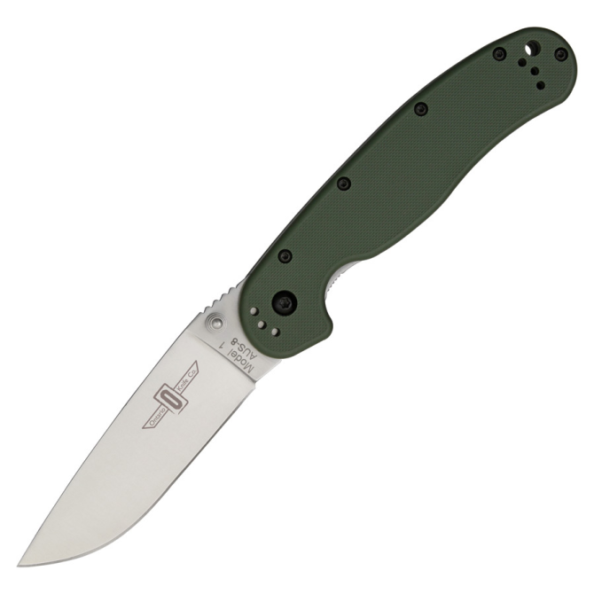 Nóż Ontario RAT-1 Folder Olive Silver Plain - 8848OD