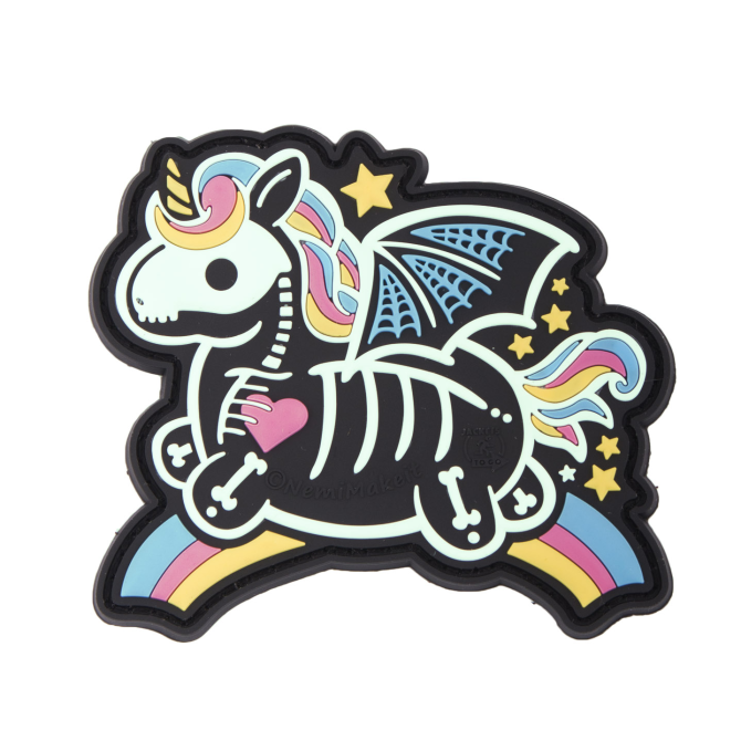 Naszywka JTG 3D Rubber Patch - Skeleton Unicorn Glow