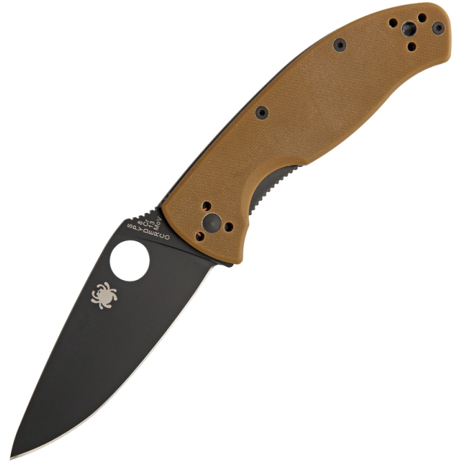 Nóż Spyderco Tenacious Brown G10 Plain Edge Black (C122GPBBN)