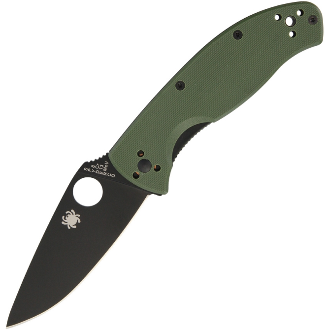 Nóż Spyderco Tenacious Green G10 Plain Edge Black (C122GPBGR)