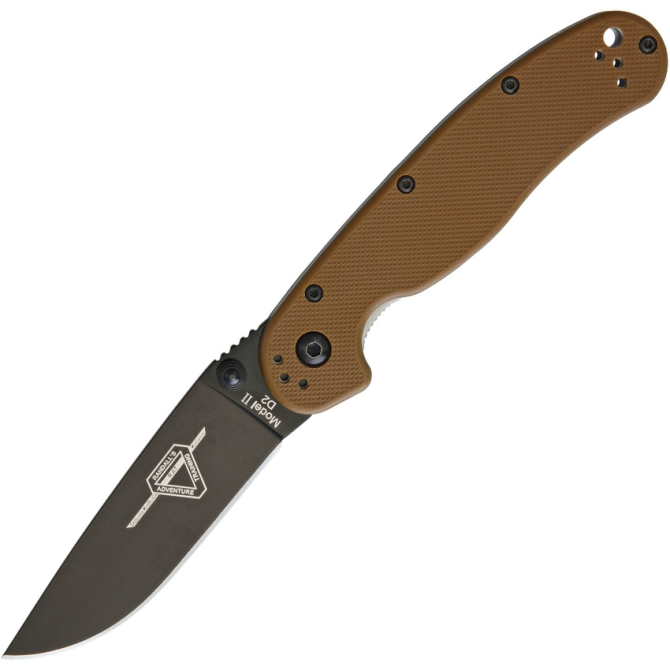 Nóż Ontario RAT-2 D2 Folder Black Plain Coyote - 8830CB