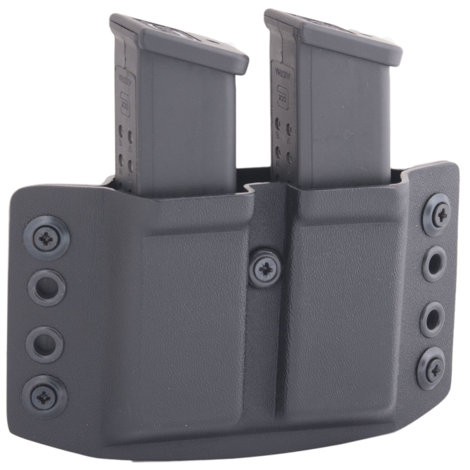 Ładownica Doubletap OWB 9 mm Mag Pistol Solid Double Holster - Glock / HK USP - Czarna