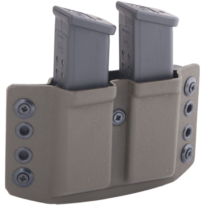 Ładownica Doubletap OWB 9 mm Mag Pistol Solid Double Holster - Glock / HK USP - Oliwkowa