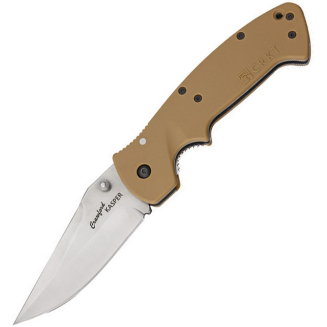 Nóż CRKT Crawford Kasper Plain Edge - Tan (6773D)