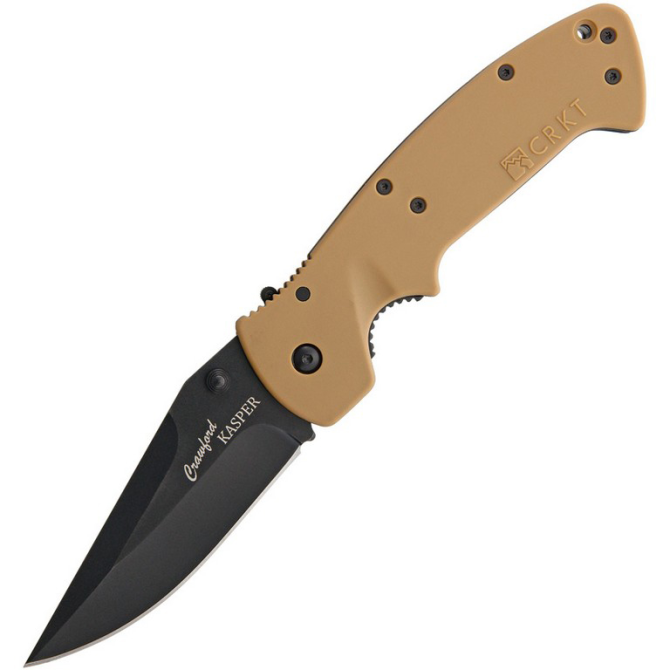 Nóż CRKT Crawford Kasper Plain Edge Black - Tan (6773DB)