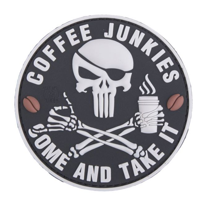 Naszywka JTG 3D Rubber Patch - Pirat Punisher Coffee JunkiesTag