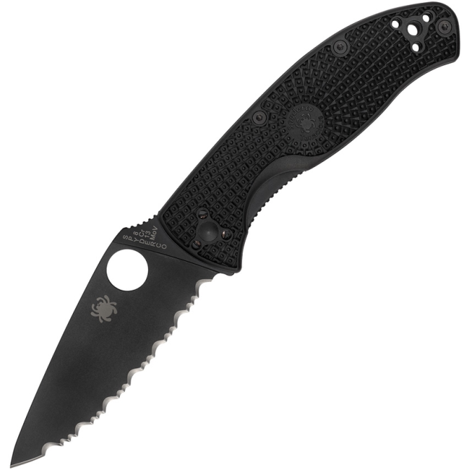 Nóż Spyderco Tenacious FRN Serrated Edge Black (C122SBBK)