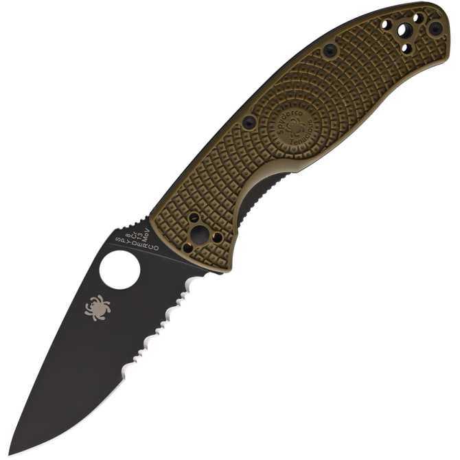 Nóż Spyderco Tenacious FRN Green Combo Edge Black (C122PSODBK)