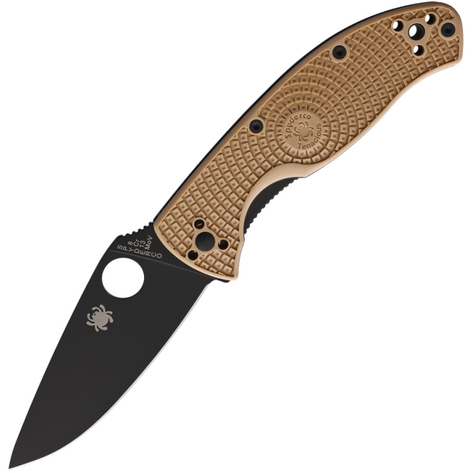 Nóż Spyderco Tenacious FRN Tan Plain Edge Black (C122PTNBK)