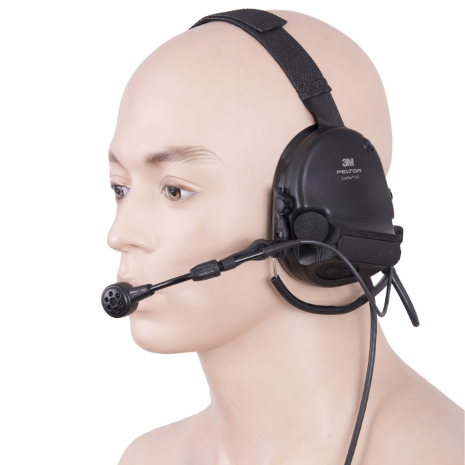 Ochronniki Słuchu Aktywne 3M Peltor ComTac XPI Headset Nakarkowy Standard Mic - Czarne (MT20H682BB-38 SV)