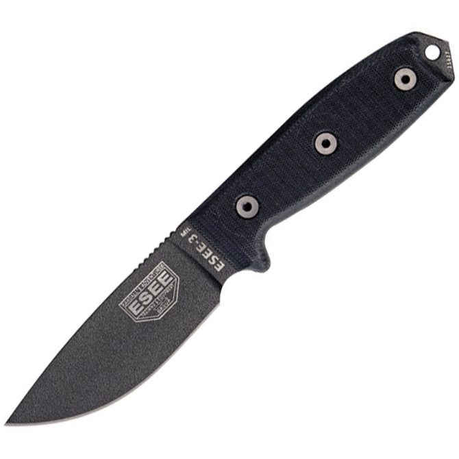 Nóż ESEE Model 3 MIL Black G10 Plain Edge (3MIL-P-BLK)