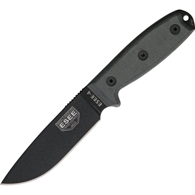 Nóż ESEE Model 4 Coyote Steath Black Plain Edge (ESEE-4P)