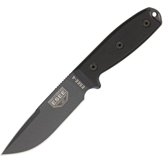 Nóż ESEE Model 4 Tactical Black Plain Edge (4P-CP-TG-B)