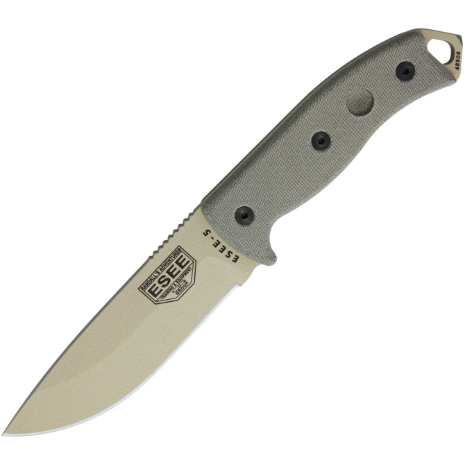 Nóż ESEE Model 5 Survival Desert Tan Plain Edge (5P-DT)