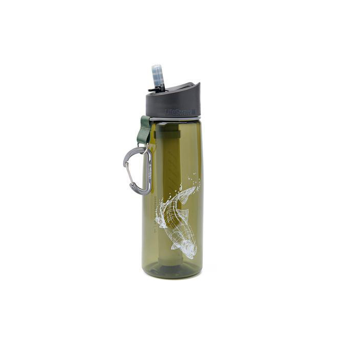 Butelka z filtrem do wody LifeStraw Go Water Filter Bottle - 650 ml - Dark Green Trout Fish