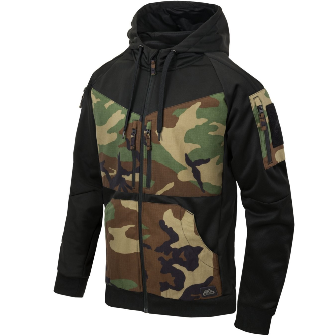 Bluza Helikon Rogue Hoodie (FullZip) - Czarna / US Woodland