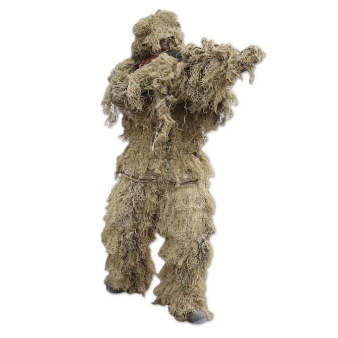 Strój maskujący Mil-Tec Anti Fire Ghillie Suit - Pustynny