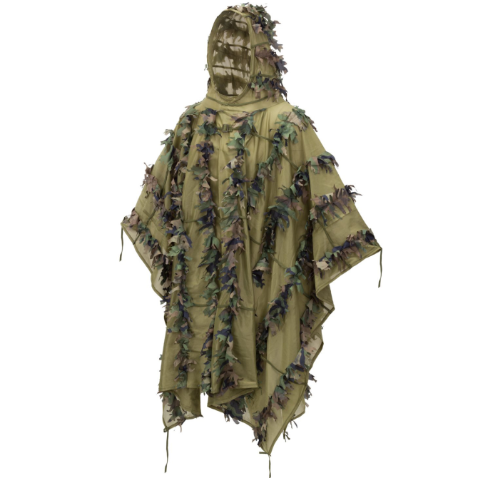 Peleryna Maskująca Helikon Leaf Ghillie Poncho - US Woodland