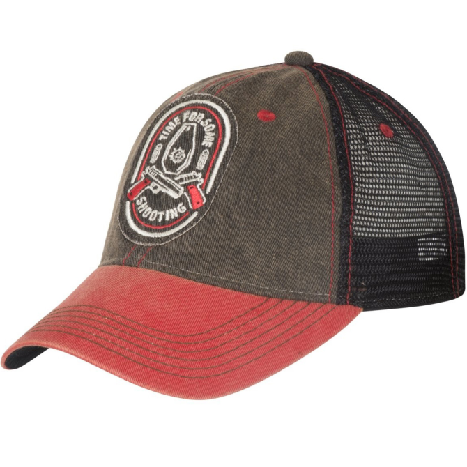 Czapka Bejsbolówka Helikon Trucker Shooting Time DWC Cap - Dirty Washed Black / Dirty Washed Red