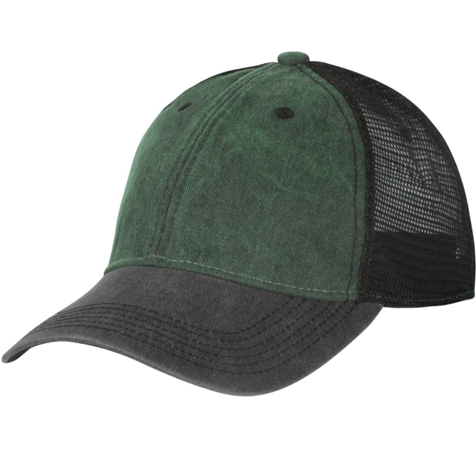 Czapka Bejsbolówka Helikon Trucker Plain DWC Cap - Washed Dark Green / Washed Black