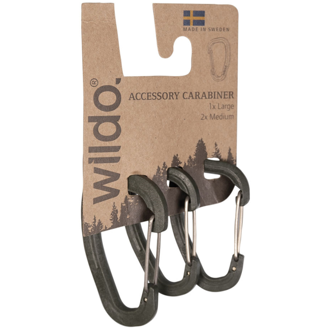 Karabińczyki Wildo Accessory Carabiner Set 3-pak - Oliwkowe