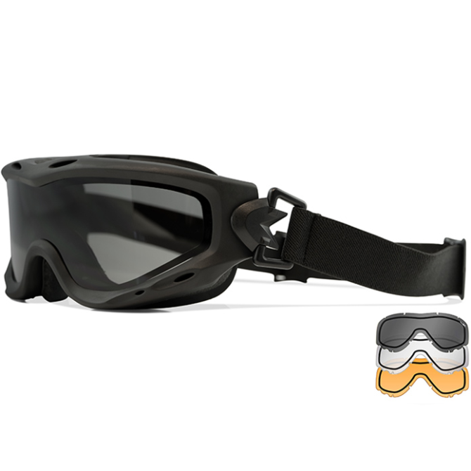 Gogle Balistyczne Wiley X Spear Dual Lens - Black Frame - Grey/Clear/Light Rust (SP293DLB)