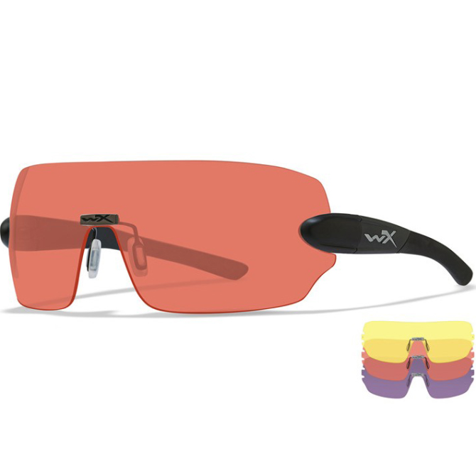 Okulary Ochronne Wiley X Detection - Black Frame - Orange/Yellow/Purple (1204)