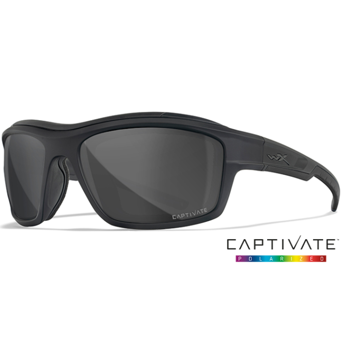 Okulary Balistyczne Wiley X Ozone - Black Frame - Captivate Polarized Grey (CCOZN08)