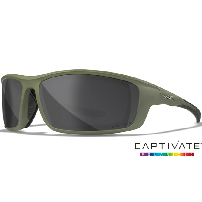 Okulary Balistyczne Wiley X Grid - Green Frame - Captivate Polarized Grey (CCGRD08)