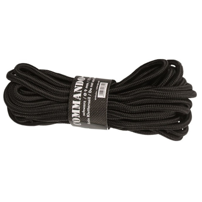 Linka Mil-Tec Commando Rope 9 mm - Czarna