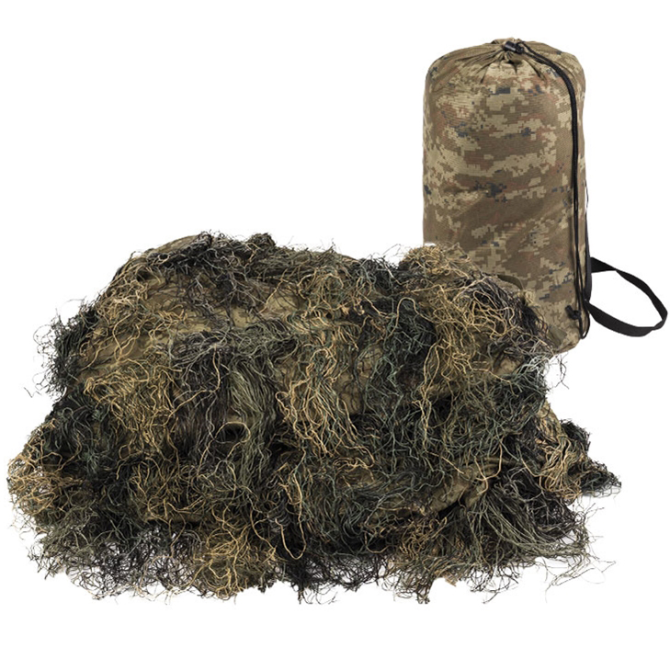 Płachta maskująca Mil-Tec Anti Fire Ghillie Cover Pro 200x300 - Woodland (11962320)