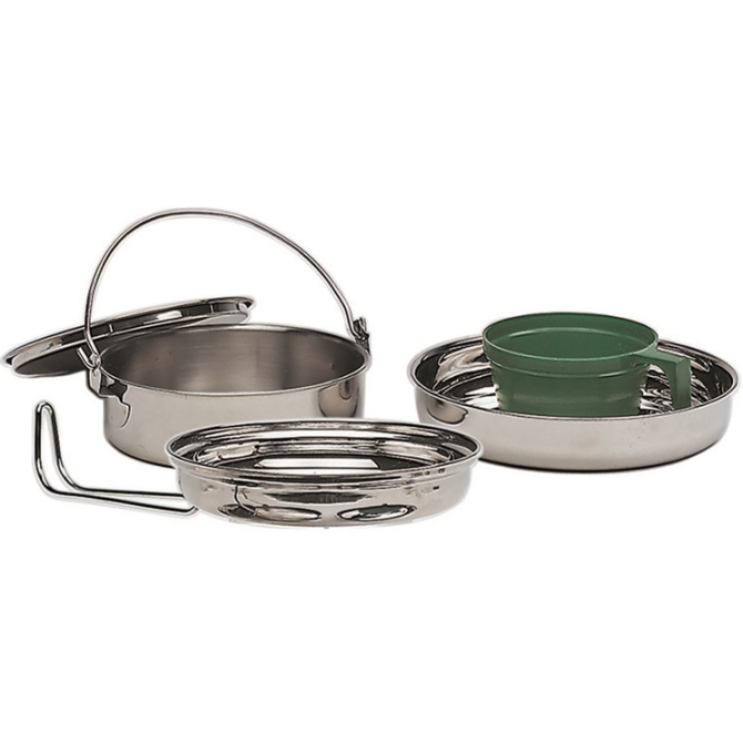 Zestaw naczyń turystycznych Mil-Tec Cook Set Stainless Steel 1 Person (14646000)