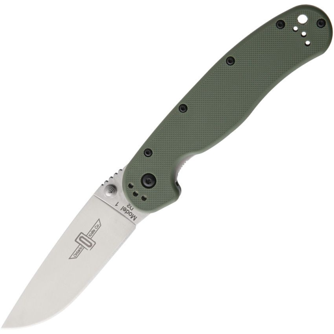 Nóż Ontario RAT-1 D2 Folder Silver Plain Olive Drab - 8867OD